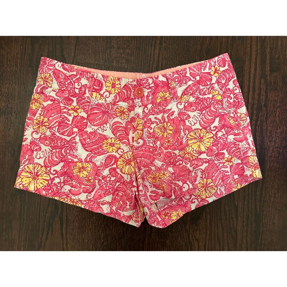 Lilly Pulitzer Preppy Pink, Yellow, & White Callahan Short Size 2